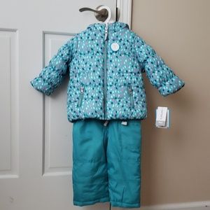Brand New! Baby girl's heart print snow suit